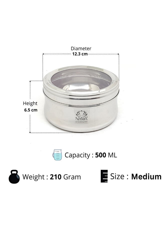 Nyra Kitchenware حاوية ثلاجة مغناطيسية من الفولاذ المقاوم للصدأ نيرا - 500 مل - Image 2